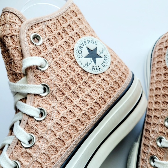 Converse CTAS Lift Hi Vachetta Beige Egret Black Women's 5 - Picture 3 of 7